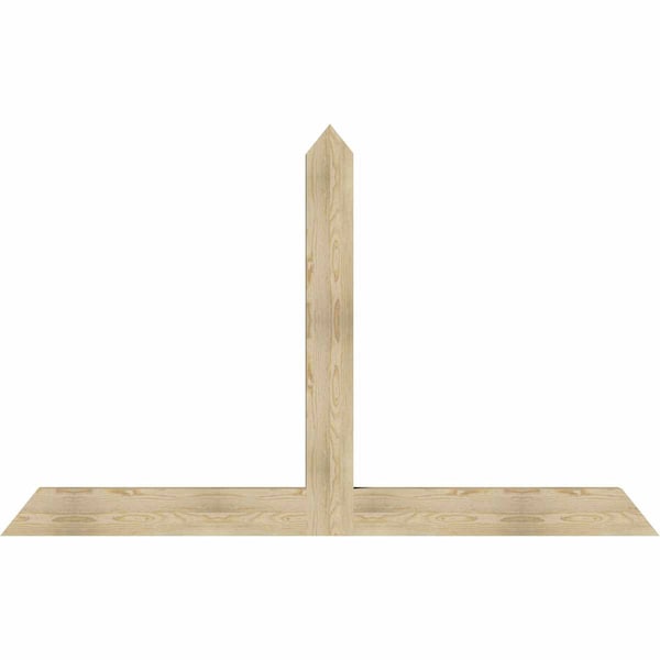 Ekena Millwork Portland Rough Sawn Timber Gable Bracket, Douglas Fir, 84"W x 53"H x 4"D x 6"F, 15/12 Pitch GBW084X53X0406POR00RDF - main